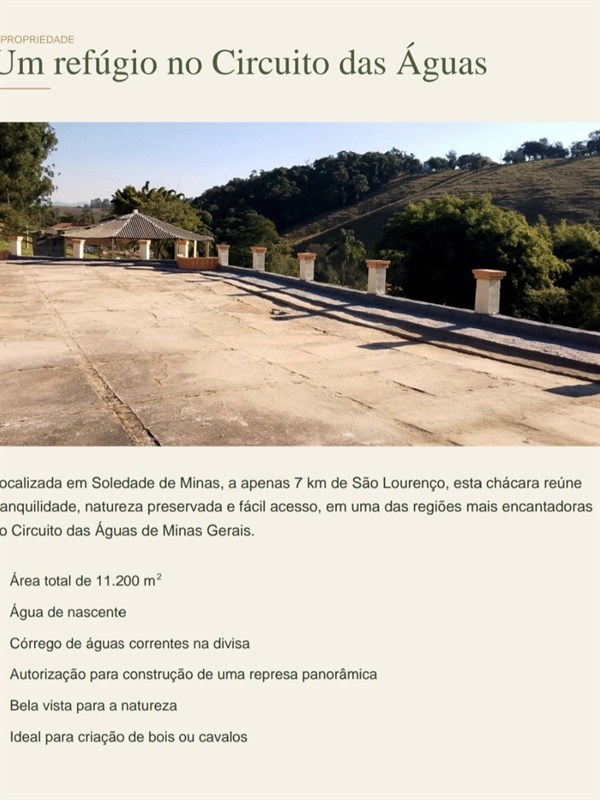 Chácara a Venda no Soledade de Minas em São Lourenço - Foto do Im�vel